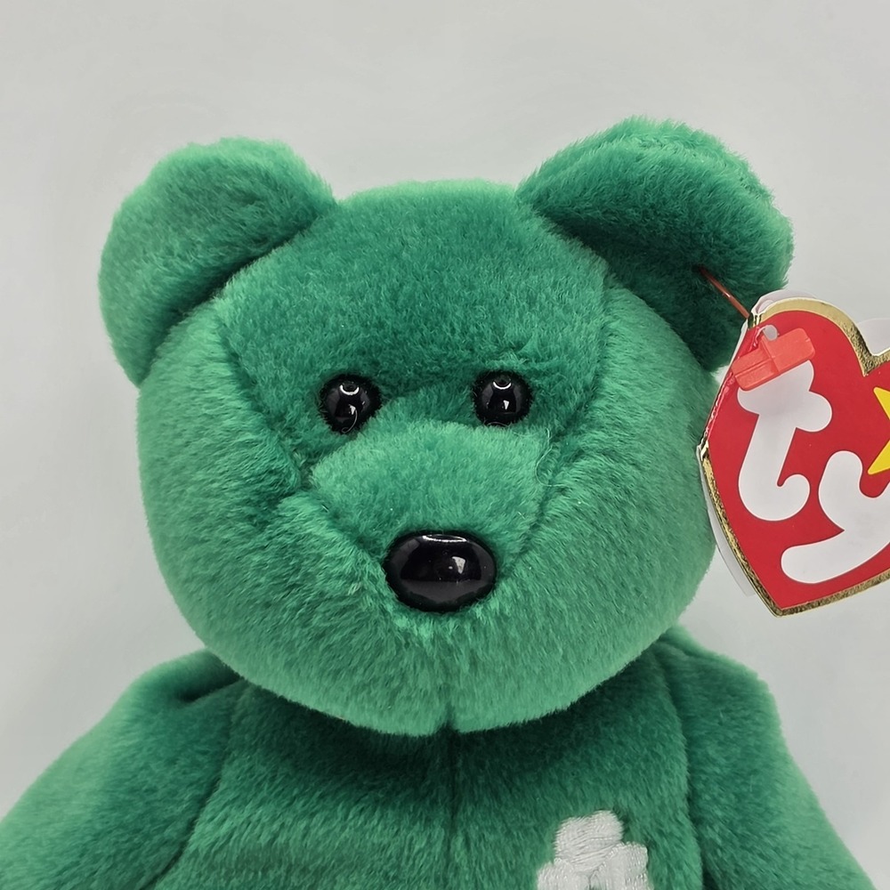 Ty Beanie Baby Erin the Irish Bear 1997 Retired Vintage Green Shamrock with Tags - Picture 2 of 12
